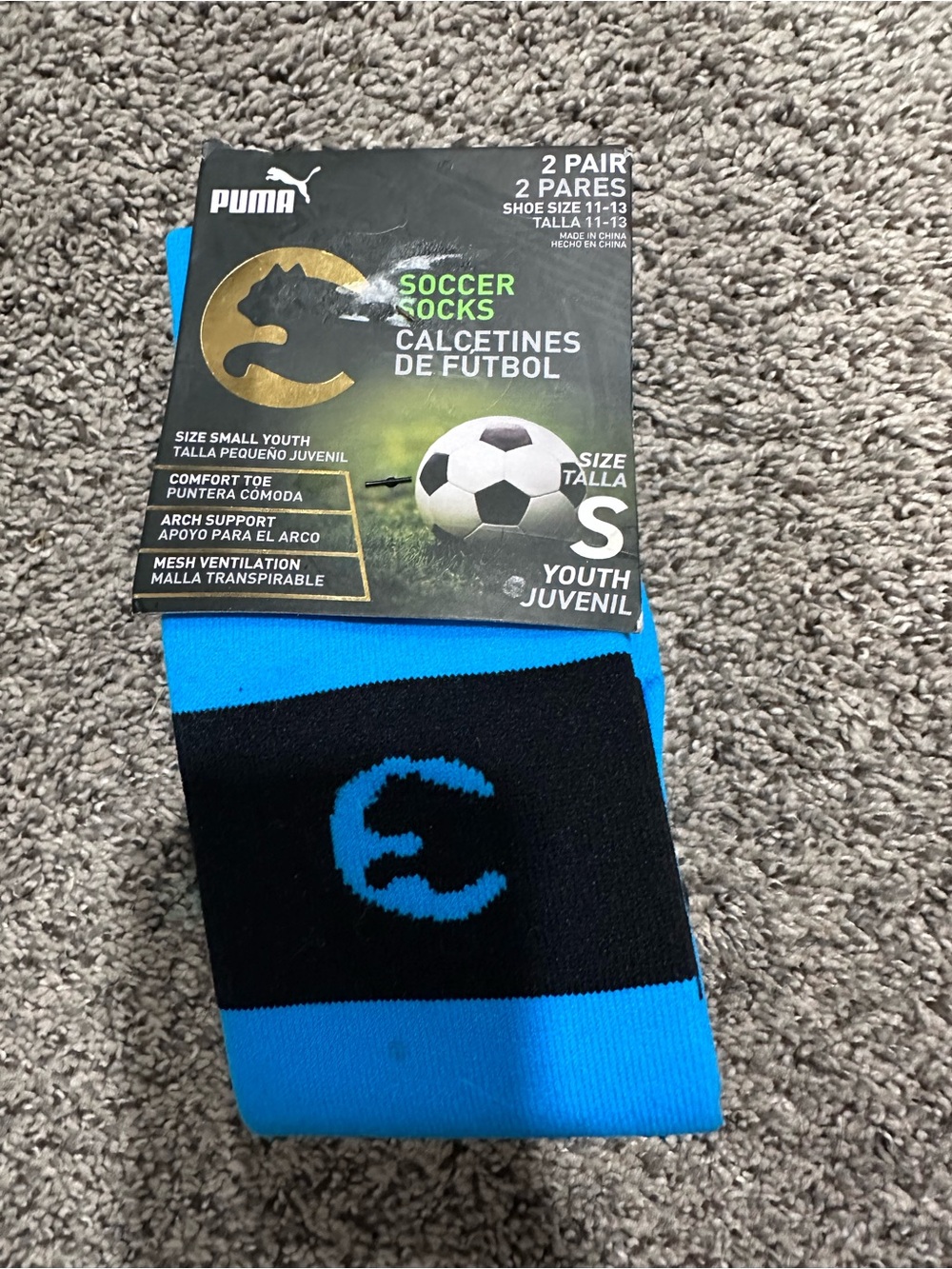 Puma Soccer Socks 2 Pair Youth Size Small